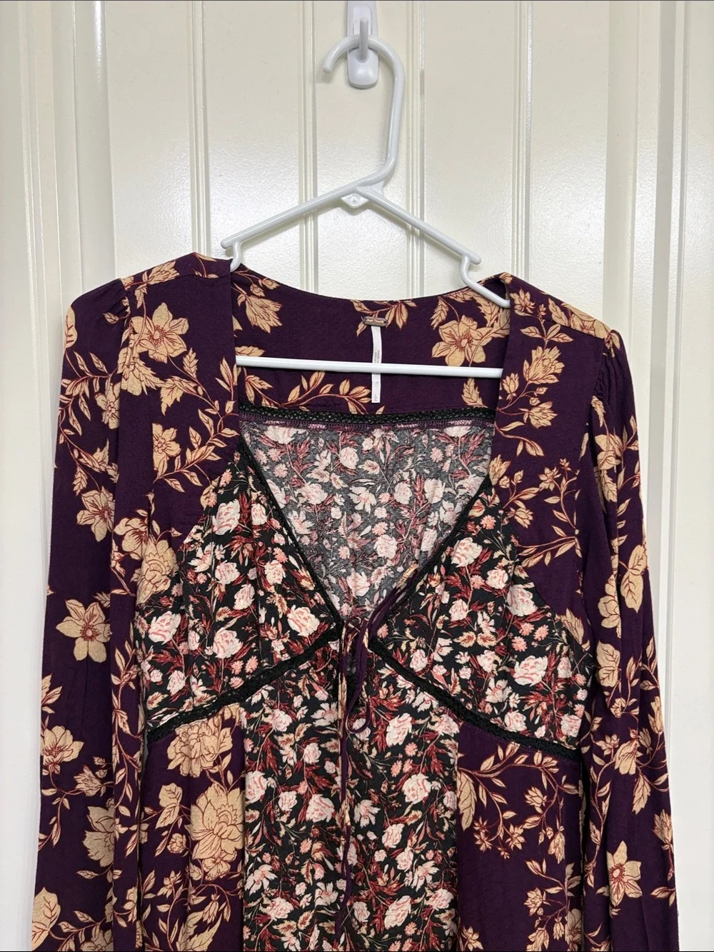 Free People Odette Floral Long Sleeve Tunic‎ Size L